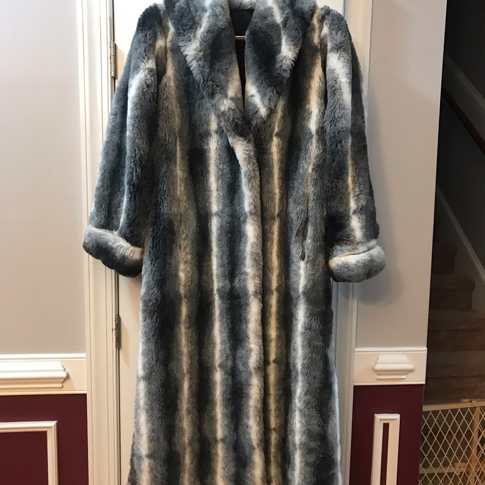 Synthetic fur coat